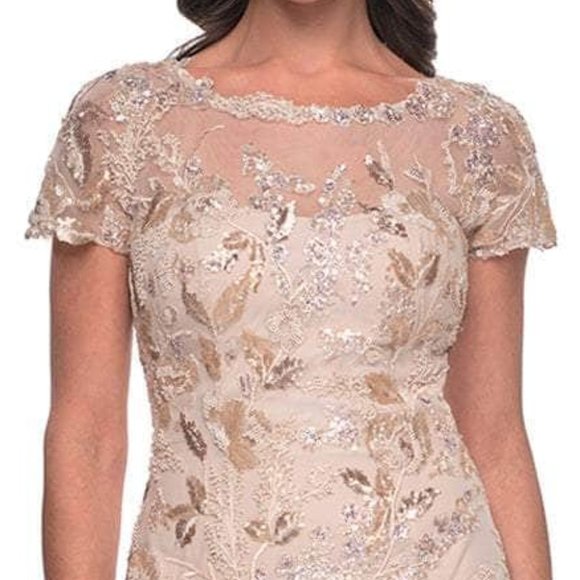 La Femme 30841SC Mother of the Bride Dress Champagne size 10 - Picture 5 of 14